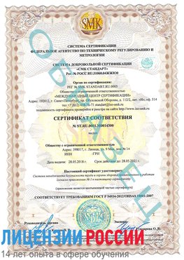 Образец сертификата соответствия Боровск Сертификат OHSAS 18001